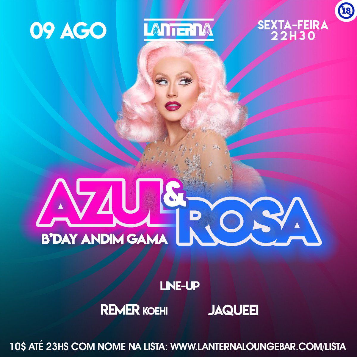 andimgama's tweet photo. GALERA!!!
O evento será aberto ao público em geral a partir das 22:30h. Enviem seus nomes para a lista do Lanterna que está no flyer e garantam a suas entradas. Nos encontramos mais tarde. #azulerosa #euvou 💙💖 https://t.co/BgWlbQ7lf4