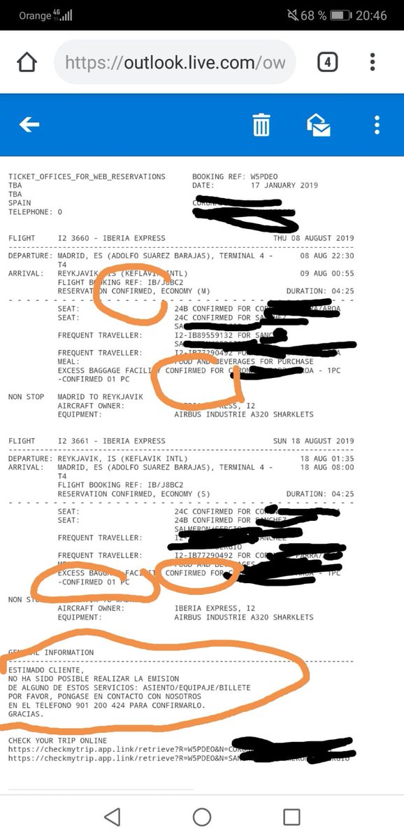Sergiosansal's tweet photo. @iberiaexpress dio por cancelado nuestros billetes, sin devolvernos el dinero, ni avisarnos de dicha cancelación por culpa de este correo. https://t.co/kLyxiClU2N