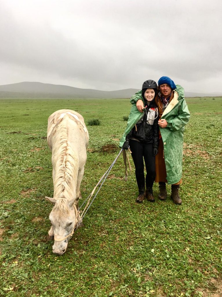 When Donald Trump works the Mongol Derby. Picture: Trump cheering up a freezing cold CK. 
#trump #mongolderby2019