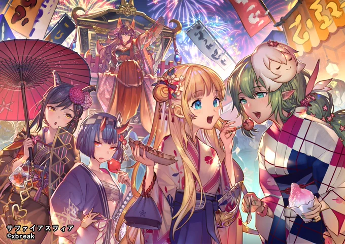 「サファイア・スフィア〜蒼き境界〜」にて夏祭りのイラストを描かせていただきました。よろしくお願いしますー! 