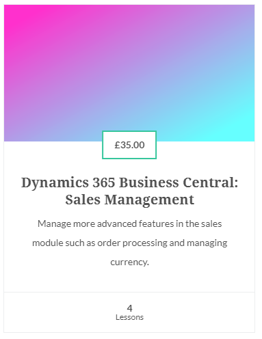 D365University's tweet photo. #SalesManagement for #MSDyn365 #BusinessCentral course that covers #CurrencyOnCustomerAccounts, #SalesOrder processing, #Payment tolerances &amp; discounts, sending #StandardStationary. Only £35! https://t.co/vlNzPUp1nB

#OnlineTraining #OnlineCourses #course #LearningAndDevelopment https://t.co/sozAFVCWUZ