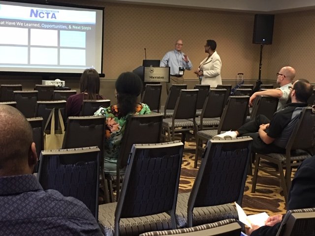 McCannTesting's tweet image. McCann and Florida State College at Jacksonville #FSCJ presented a session at @NCTA_Testing called "Moving from a Paper Chase to a Digital Solution: Transforming the Assessment of Developmental Writing through Adaptera" highlighting the use of automated essay scoring in ENC0025