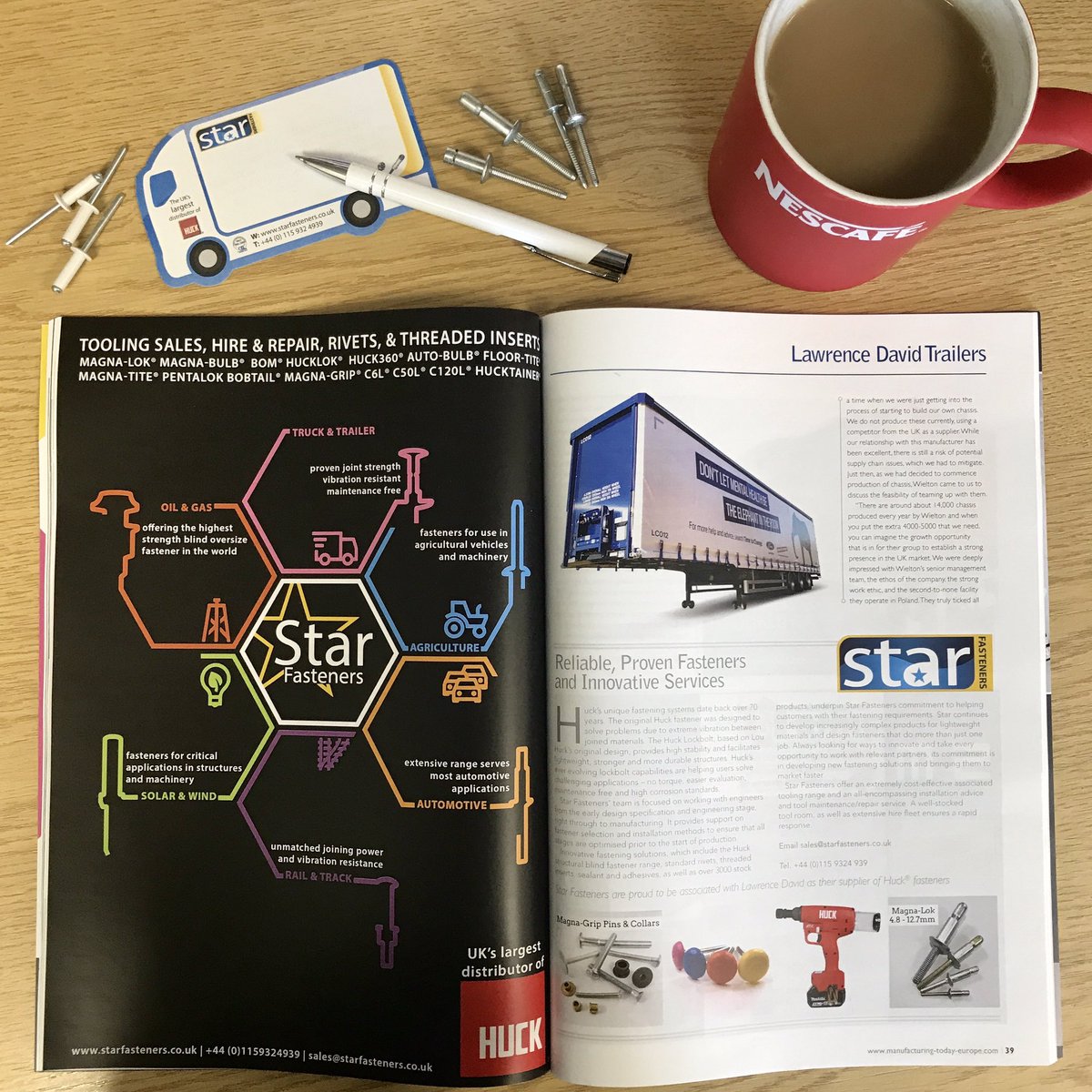 StarFasteners's tweet photo. Great article in @MTE_magazine supporting @LDtrailers
.
.
#dependable #huck #fasteners #KeepingBritainMoving #boxvans #trailers #lovethelorry #StrengthInIndustry https://t.co/wAIkUg5NMf