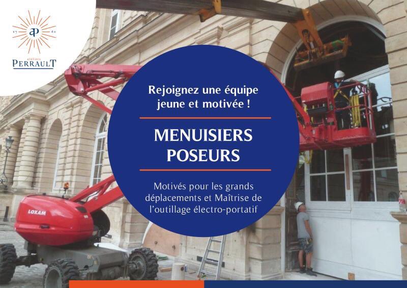 Rejoignez une équipe jeune et motivée !
Les <a href="/AP_Perrault/">ATELIERS PERRAULT</a> recherchent des #POSEURS #MENUISIERS

Envoyez vos CV à l’intention du Service RH par voie postale : ATELIERS PERRAULT – 30 rue Sébastien Cady – 49290 MAUGES SUR LOIRE
Ou par mail : recrutement@ateliersperrault.com