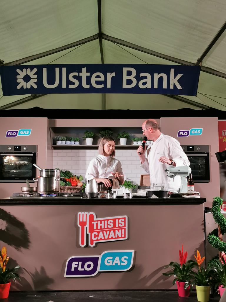 Cooking demo with <a href="/ChefBrianMcD/">Brian Mc Dermott</a>  and <a href="/elexk10/">Elena Martínez Otero</a> now on