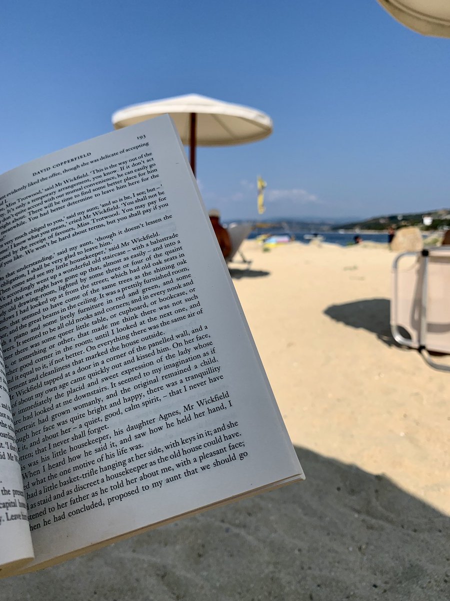TrulyLiterature's tweet photo. On #BookLoversDay I share with you another of my summer holiday reading series! Reading David Copperfield by Charles Dickens on a beautiful Halkidiki beach 🏝 📖 💙 #Greece #summertime #beachlife #bookstagram https://t.co/hL2ty9Q1iZ