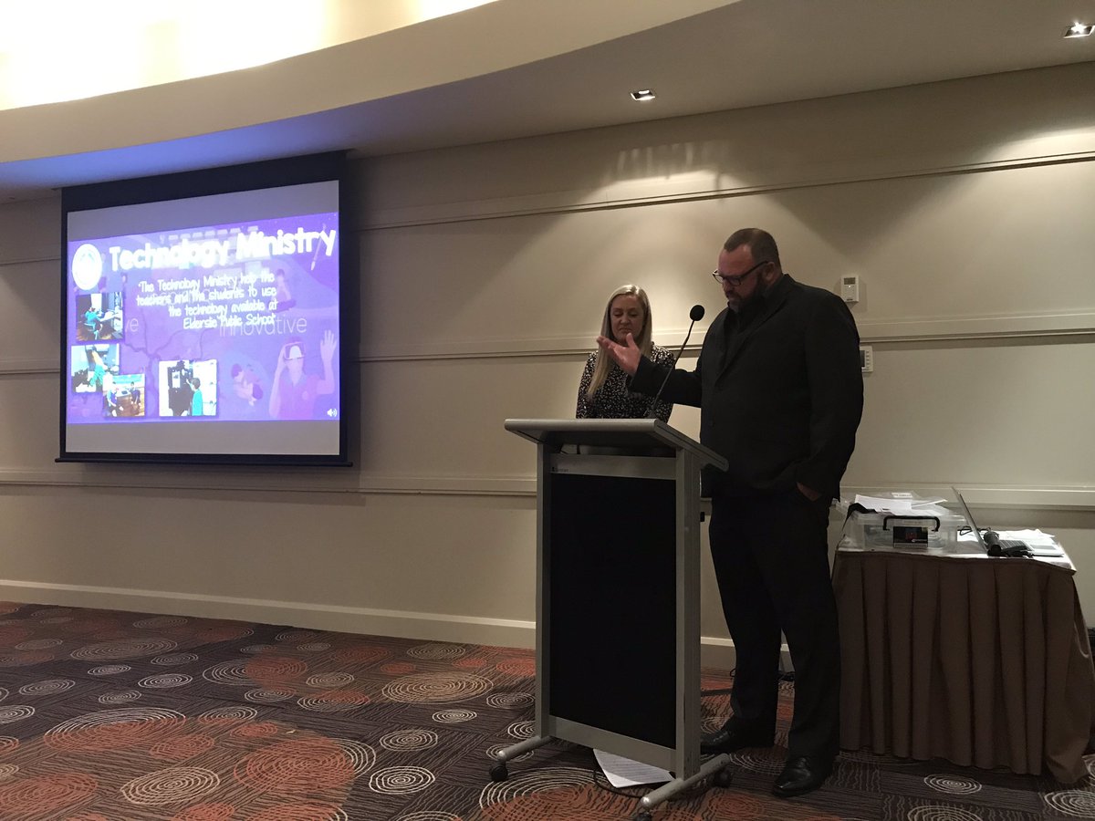 ryannoonan5's tweet photo. @PsElderslie sharing the success of the ministries for student voice.  What a fantastic leadership model! #SWSEPIC19 https://t.co/7FUbELE5y4