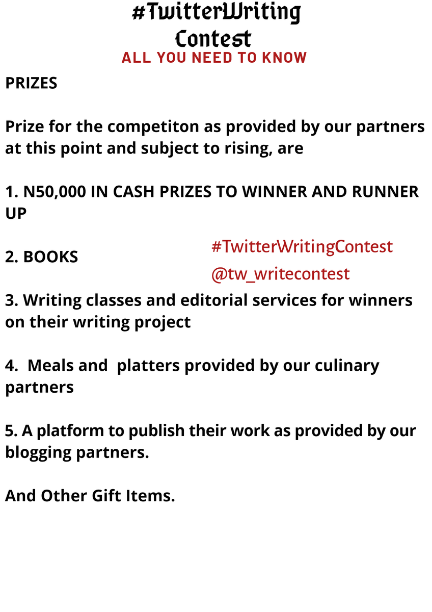 ItsUncleStephen's tweet image. Full information of how the contest works, stories from top 24 writers so far, and the duels between writers as the competition progresses can be found below and in THE LIKES of our official #TwitterWritingContest handle @tw_writecontest