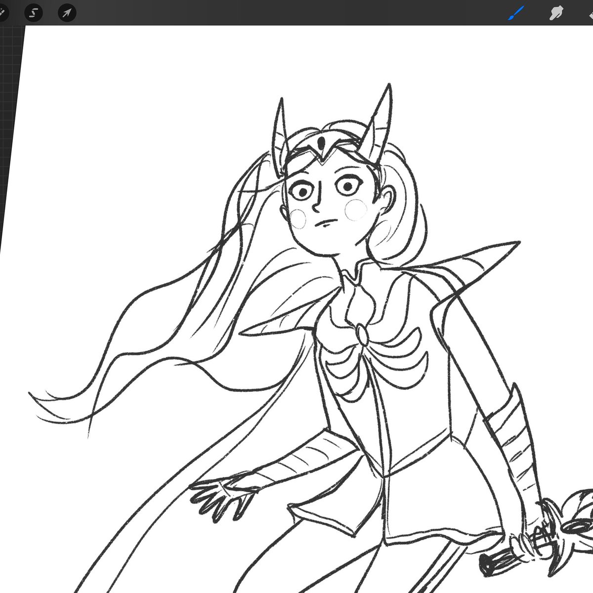 chloillustrates's tweet photo. A quick squiggle for #fanartfriday. It's Mara from @DreamWorksSheRa (I am slightly obsessed with Mara and her outfit, as she has leggings) ππ»
#shera #marashera https://t.co/MiJkA6ad0E