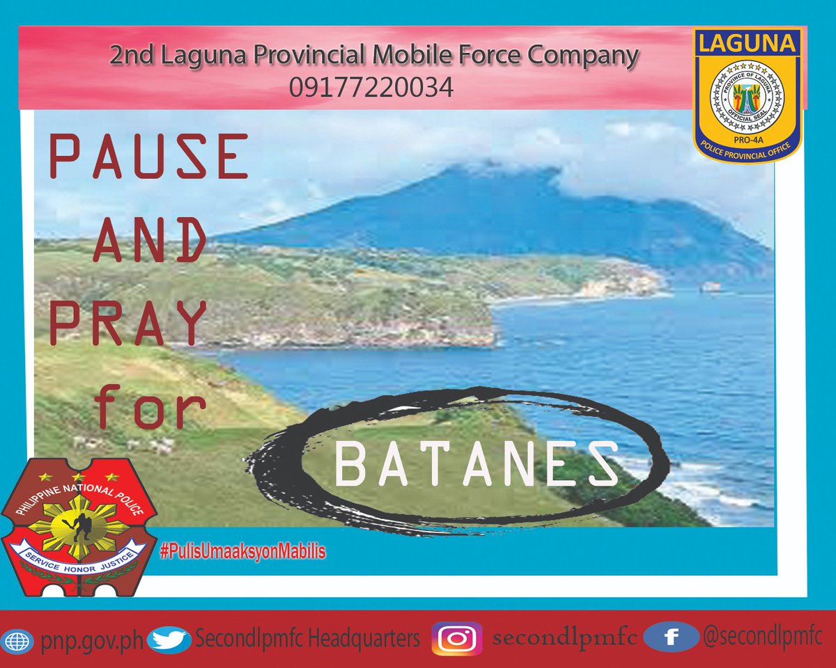 secondlpmfc's tweet photo. LET US PRAY FOR BATANES
Philippians 4:6
6 Do not be anxious about anything, but in every situation, by prayer and petition, with thanksgiving, present your requests to God.
#CPNPOscarAlbayalde
#PrayForBatanes https://t.co/kRPEfHC8nX