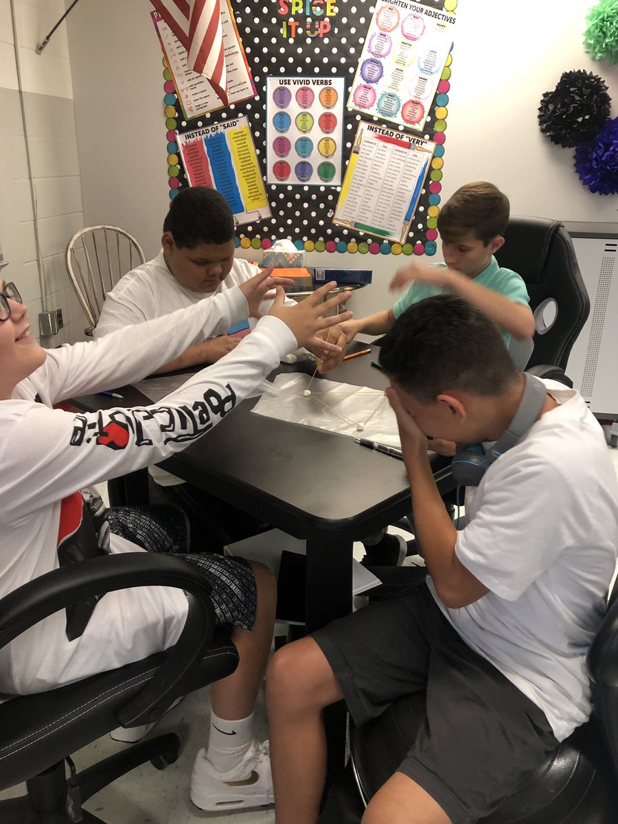 mrsjray3's tweet photo. Our spaghetti & marshmallow tower challenge was a little different. students had limitations on their participation(work with eyes closed,use only left hand,etc) GRIT requires working thru our own weaknesses & supporting others as they work through theirs. #TCSPublic #EMSPanthers https://t.co/QrL0t4JpQq