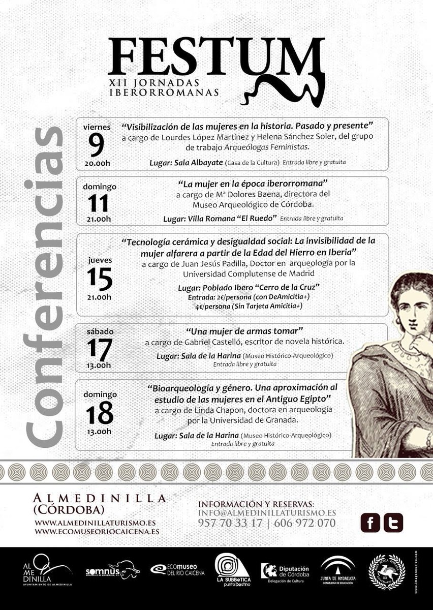 Arrancamos esta tarde con las conferencias de #FESTUM2019 a las 20:00 en la Casa de la Cultura y la "Visibilización de la mujer en la historia. Pasado y presente."
