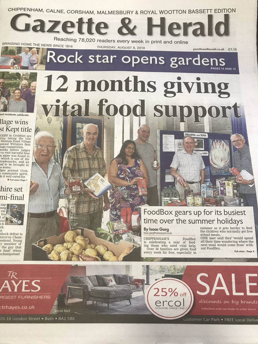 First front page of my career! Pick up a copy of this week’s @wiltsgazette for more great stories around north and east Wiltshire