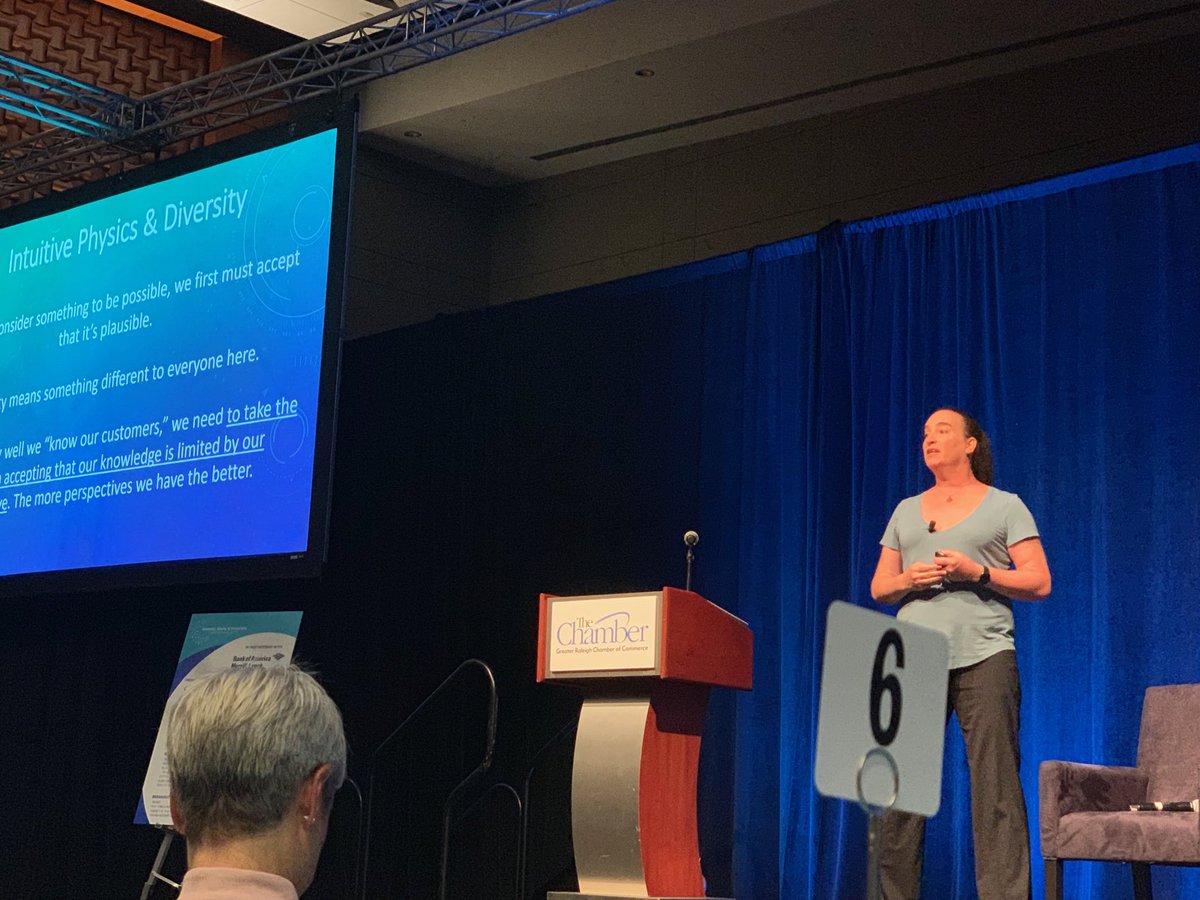 weathersgroup's tweet photo. Dr. Joanna Schwartz talking about #IntuitivePhysics & #Diversity. Fascinating. #DEIConf19 @raleighchamber @RaleighWake https://t.co/Ept2amkW2u