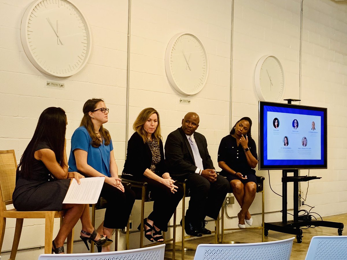 LuisCamachomk's tweet photo. Perfect way to spend lunch time talking about the impact of movement on educational and behavioral outcomes with a panel of great minded leaders. @GoNoodle @ChildrensTheOne @SoniaAzadTV @sarahmessiah @RandallSampson @DrStormee #gonoddle #bananabananameatball @BlairPanthers https://t.co/5bO7OxmabJ
