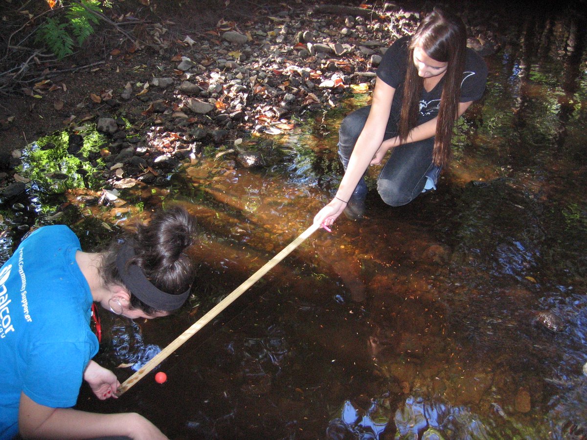 thislabmayfly's tweet photo. This week's #FieldworkFriday is from the fall of 2011, when Alexa was teaching Biology 2105 students how to measure stream width &amp; flow. If the face to the right looks familiar, that's because it is our very own @mayfly_gal, who was an undergrad at the time!

#SciTwitter #CABIN https://t.co/h4TE7JPSi6
