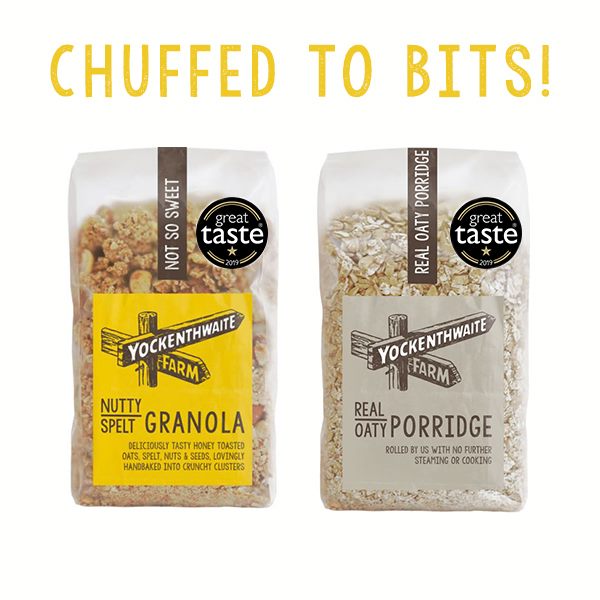 Our Real Oaty Porridge and Nutty Spelt Granola have each been awarded a Gold Star in the <a href="/guildoffinefood/">Guild of Fine Food</a> Great Taste Awards. A record-breaking 12,772 different products were entered in 2019. Only 25 per cent 'delivering fantastic flavour' enough to be awarded a gold star. 🌟🌟