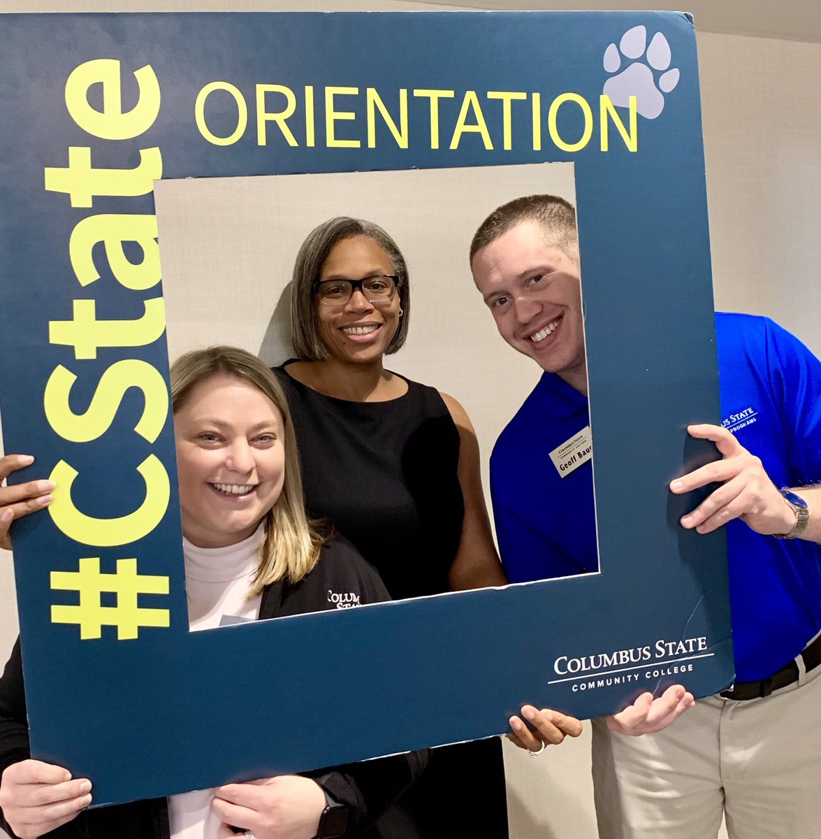 polkbland's tweet photo. I was lucky enough to spend a little time this morning with the @cscc_nsp team!  Welcoming new students #CStateProud #CStateWelcome #CStateCARES #CStateReady #IAmCState https://t.co/759xYcojwl