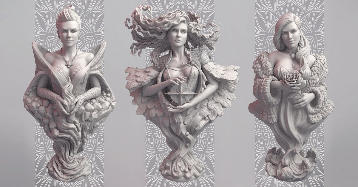 maxonzbrush's tweet image. Ayurveda Doshas - Read the story behind these three beautiful sculptures by ZBrushCentral member Anastasia Cutsevol by clicking the link here. Make sure to leave a comment while you’re there! #ZBrush zbru.sh/367