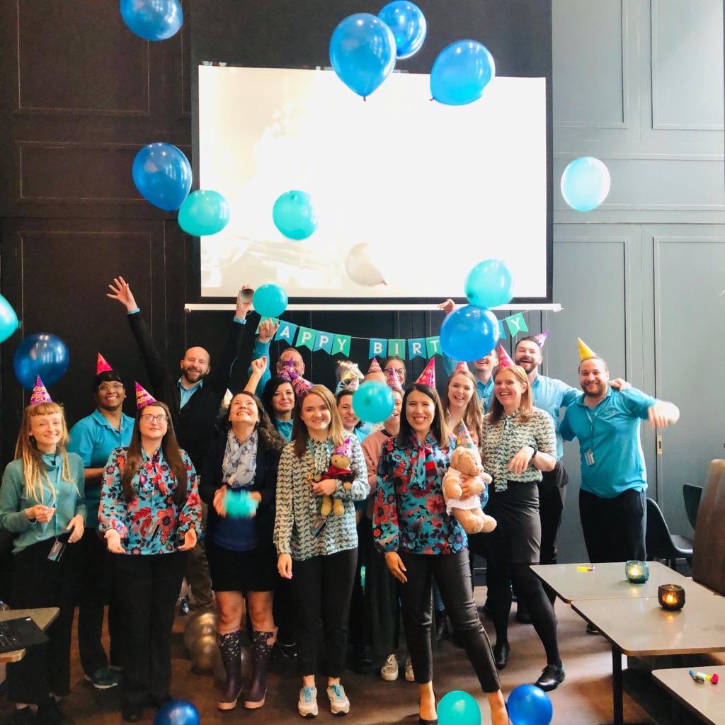 MotelOneScot's tweet photo. Today the team at Motel One Glasgow celebrated a year of the hotel being open. What an amazing year it has been! There’s definitely been a turquoise take over in Glasgow! @MotelOne @MotelOneCareer #happyguestsandhappystaff #motelone #motelonecareer #glasgoe #hotel https://t.co/mvSQrbBCAq