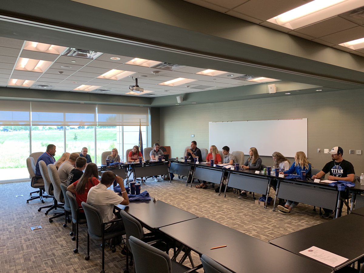 nsaahome's tweet photo. The 2019-2020 NSAA Student Advisory Committee hit the ground running &amp; kicked off the school year with their first planning meeting. A big thank you to the @StrivTV crew for shooting this year’s Sportsmanship PSAs! https://t.co/rY49AM3cMh