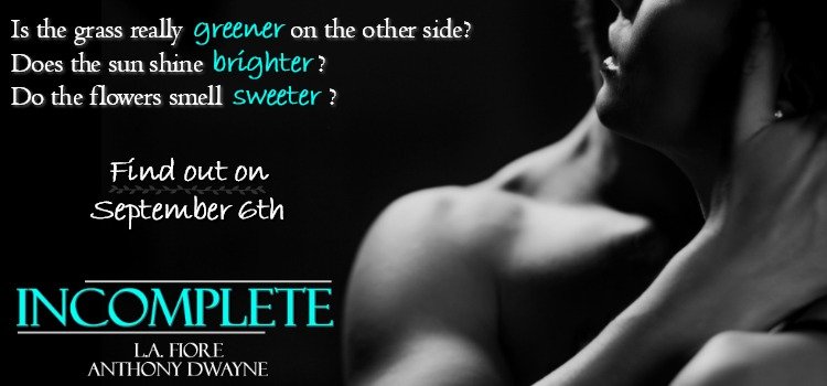 A_Dwayne_Author's tweet photo. Release blitz sign-up is #LIVE!!
Incomplete-L.A. Fiore & Anthony Dwayne
Release: 9/6
Sign-up today- https://t.co/Eb9lTwMv7E
#booknerds #romance #angst #contemporaryromance #lafiore #anthonydwayne #wordgames #loveorhate #outofthebox #edgeofyourseat #kindle #comingsoon #ebook https://t.co/pyK1WFNNwz