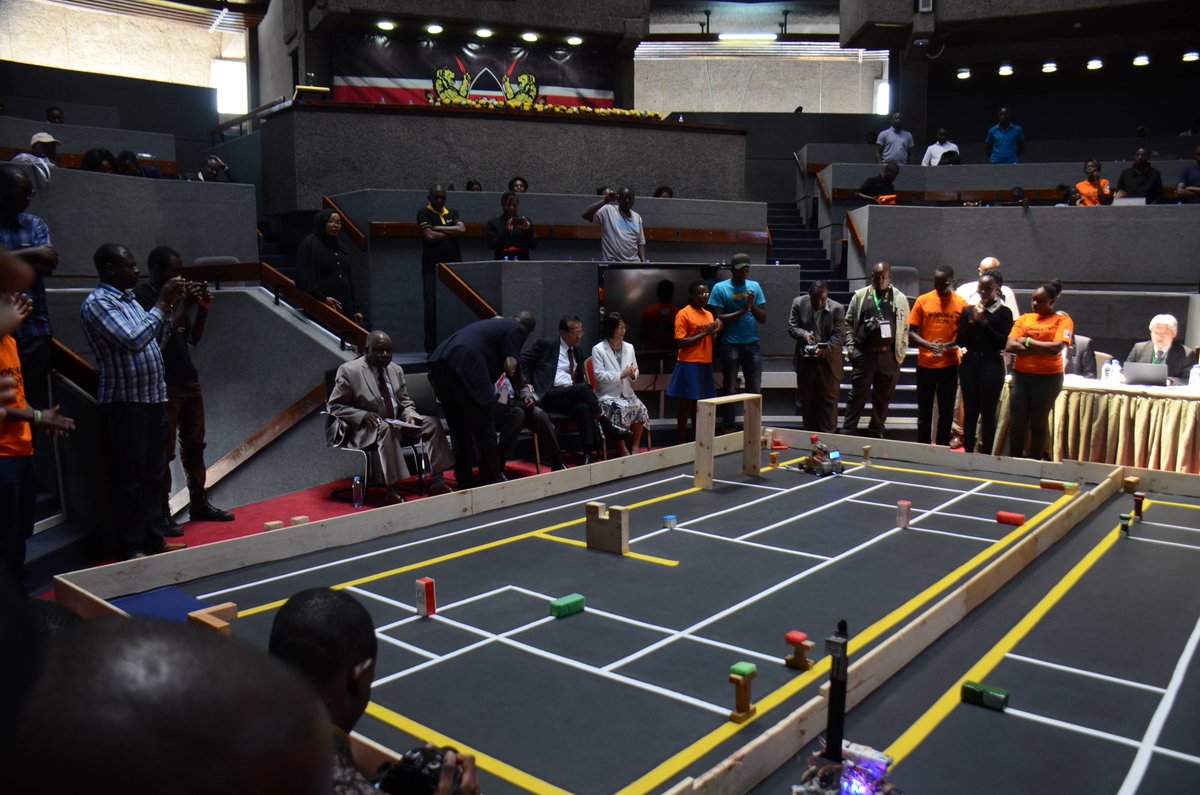 nacosti's tweet photo. Judging of the different competing robotics teams at the Robotics Finals, Closing Ceremony and Presentation of Awards during the #8thNationalScienceWeek at @KICC_kenya @MosesRugutt #NSW2019 @JapaninKenya @EduMinKenya @YSTKenya @CollinsWMunene #roboken #Roboken2019 https://t.co/jxfnbwBCsG
