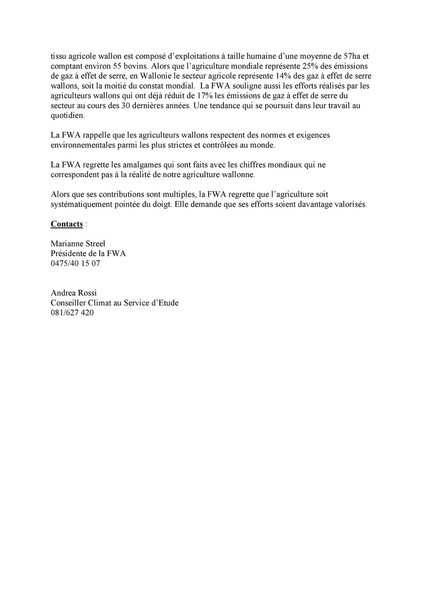 FWAgriculture's tweet photo. Le #GIEC préconise le modèle de l'agriculture familiale wallon. Lisez le communiqué de presse de la FWA 
#Agriculture #Climat #ClimateChange https://t.co/zf6DlgKqnb