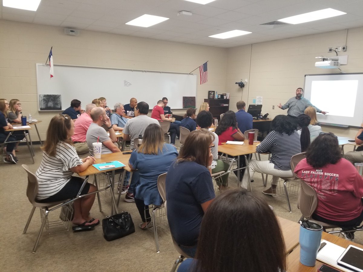 CourtSchindler's tweet photo. Awesome learning taking place for our teachers this morning!  It's a Great Day to Be a Falcon!! #falconsedu https://t.co/YLINOICNN0