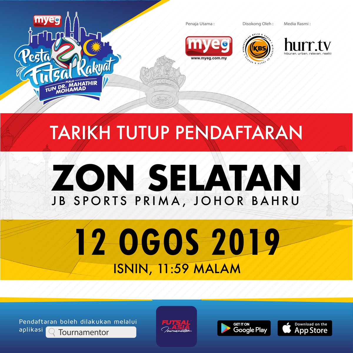 pestafutsal's tweet photo. Tarikh tutup pendaftaran team untuk Zon Selatan dah semakin dekat! Kepada yang masih belum daftar, sila lakukan secepat mungkin. Dah tutup nanti, kami dah tak boleh buat apa-apa!⠀
⠀
Maklumat lanjut, follow IG @pestafutsalrakyat atau whatsapp kami di 012-3640010⠀ https://t.co/2b2p750RGR