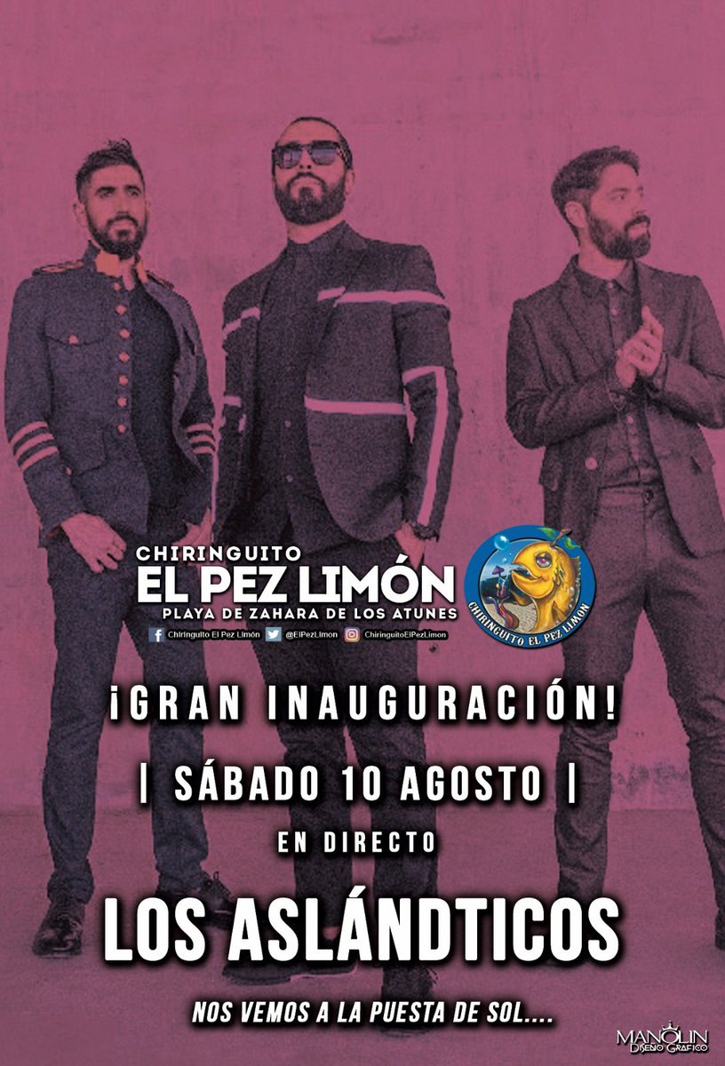 ¡YA ESTAMOS AQUÍ! 🐟🍋 Sí, por fin tras una larga espera y para agradeceros vuestra paciencia inauguramos MAÑANA SÁBADO 10 DE AGOSTO con <a href="/aslandticos/">Aslándticos</a> . ¿A quien vemos mañana por alli? Pasamos lista!😜

#summer2019
#elpezlimon
#zaharadelosatunes