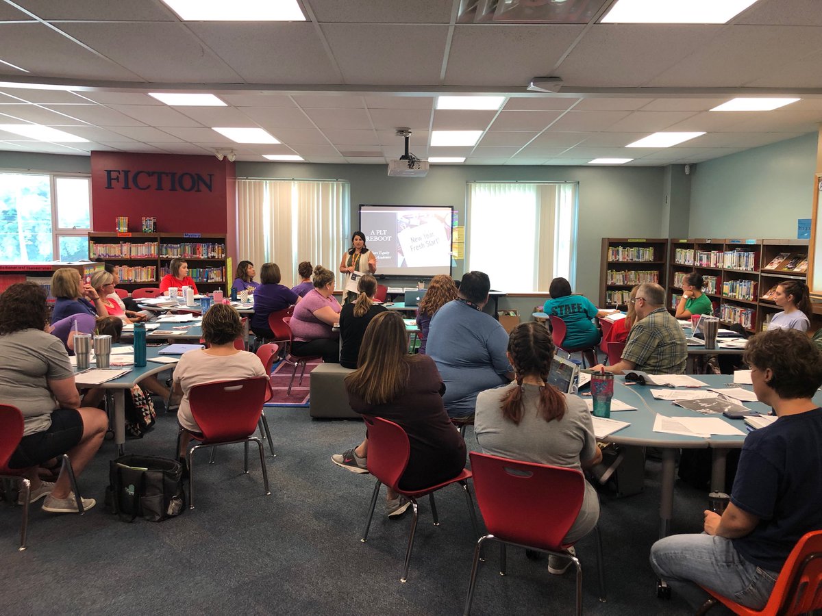 ⁦<a href="/ChouteauSchool/">Chouteau Elementary School</a>⁩ where Dragons are talking about the importance of consistency and ensuring that students get a quality educational experience no matter which classroom they are in. #PLTworkmatters