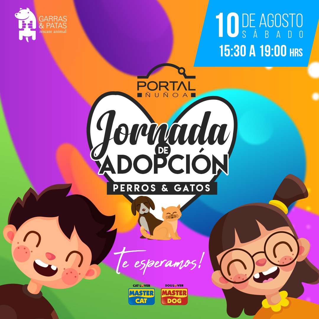 ¡Garras y Patas te quiere ayudar en la búsqueda de un buen amigo! ❤️ Los esperamos este sábado 10 de agosto a partir de las 15:30hrs en el estacionamiento -3 del Portal Ñuñoa.