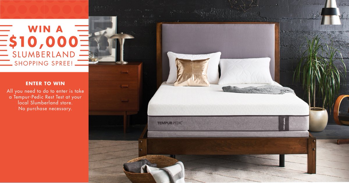 Upgrade your sleep and take the Tempur Rest Test today! Stop into a Slumberland store now to take the test and be entered to win $10,000 of free furniture. Find a location near you: ow.ly/UWbR50vsRQH 

#slumberlandfurniture #tempurpedic