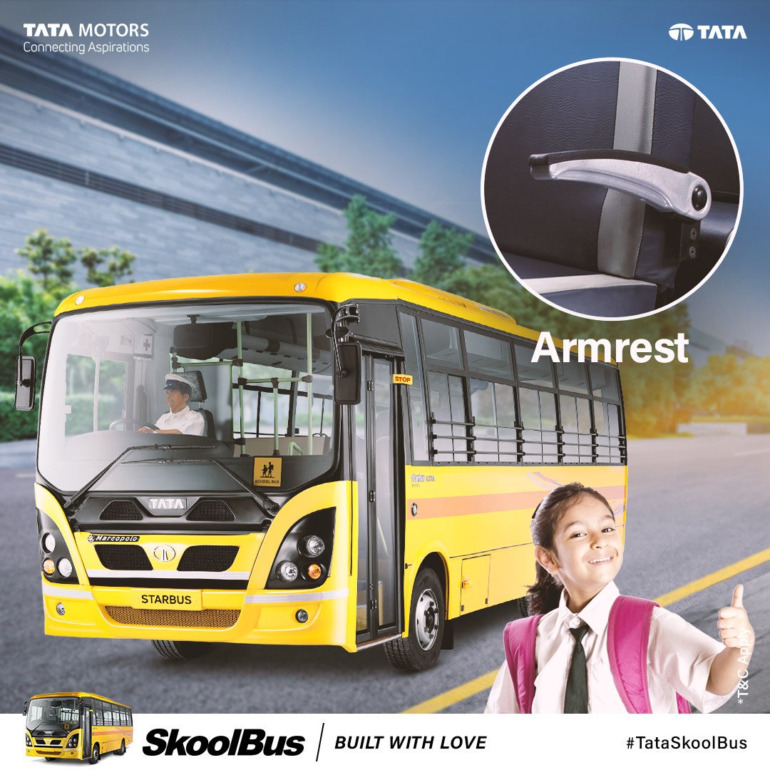 TataMotors's tweet photo. Our buses have been ergonomically designed to provide maximum comfort and ensure absolute safety of our young passengers on board. 25 special child-care safety features ensure that your child enjoys a comfortable ride to school and back.
#TataSkoolBus https://t.co/i1eyRqFckW