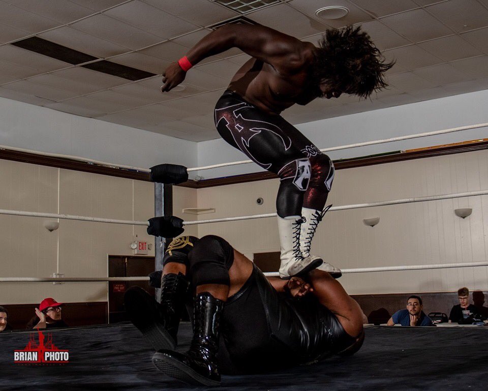treveraeon's tweet photo. 1, 2, GOTH STOMP!  *Bauhaus plays in the background* 
 I stomp to kill (fun fact, my use of the stomp was inspired by Kevin Sullivan).

Photo credit: @briank_photo 
Taken at: @WrestlersLab #LabNormal2 

 #OriginalGothicGangster #TheBigBat #ScaryBlackMan #TheLeftHandPath #goth https://t.co/sAki0LxqhM