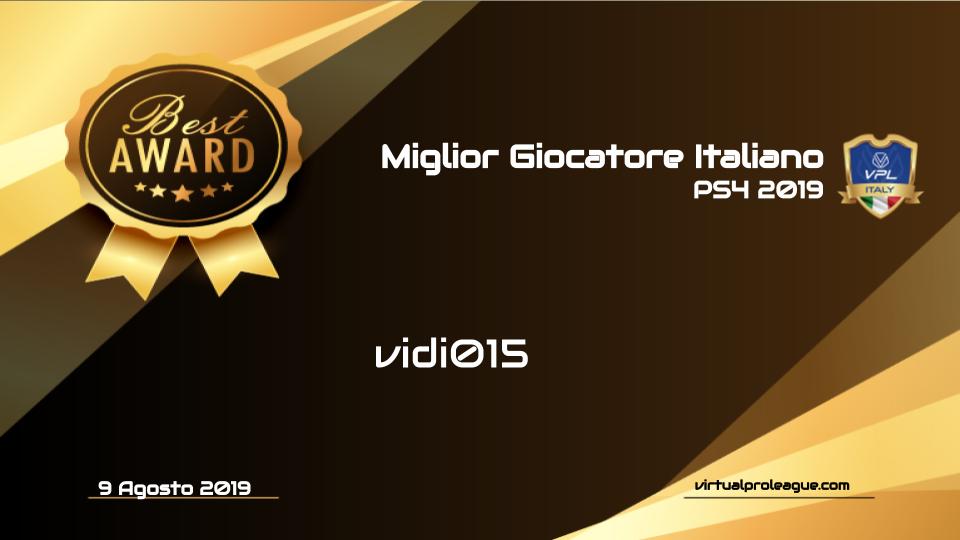 VPLItaly's tweet photo. [#PS4] Il premio di miglior giocatore italiano PS4 va a #vidi015. https://t.co/HVr6aXzrW1