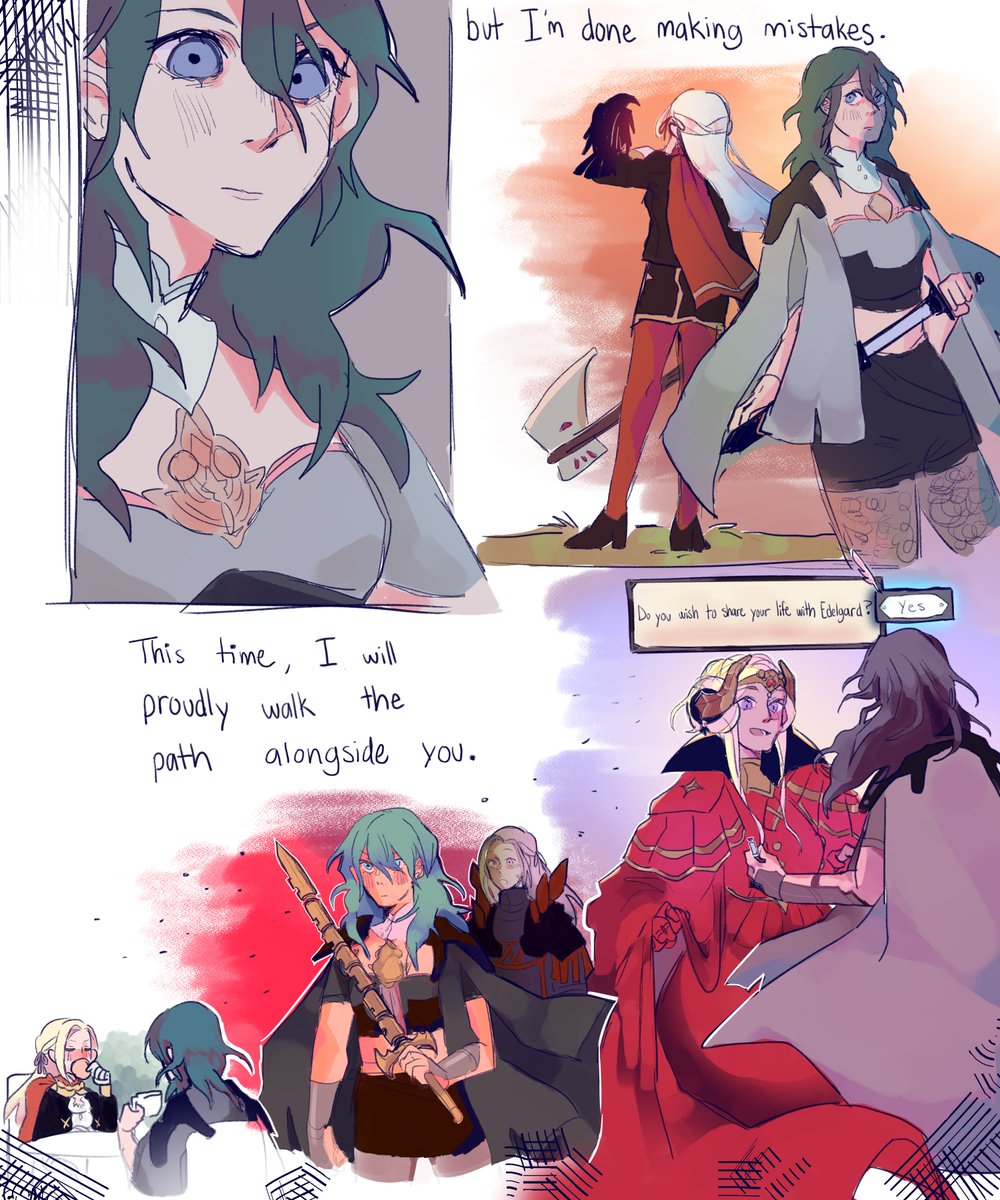 bunsketches's tweet photo. an Edeleth based around the concept of Byleth retaining memories of the other routes

#fe3h spoilers! https://t.co/7jYWycdadh