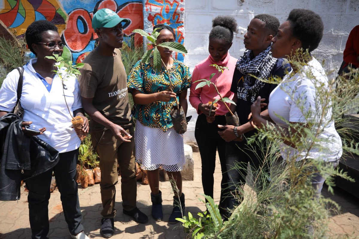 Greening the future! 🌳🌳🌎
Leading a tree planting exercise at One Stop Youth Centre in Nairobi🇰🇪, while encouraging youths to be on the forefront in the conservation agenda. This was a build up activity for the International Youth Day.  #IYD2019 #WezeshaVijana   #31DaysofYOUth