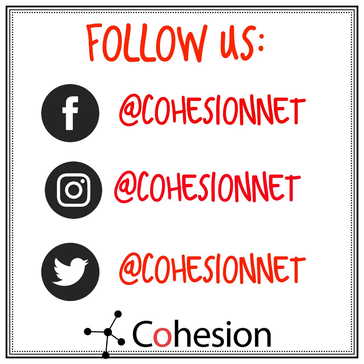 CohesionNet's tweet photo. Stay up to date with the Cohesion Network.  t https://t.co/SeNAQ3vVUq