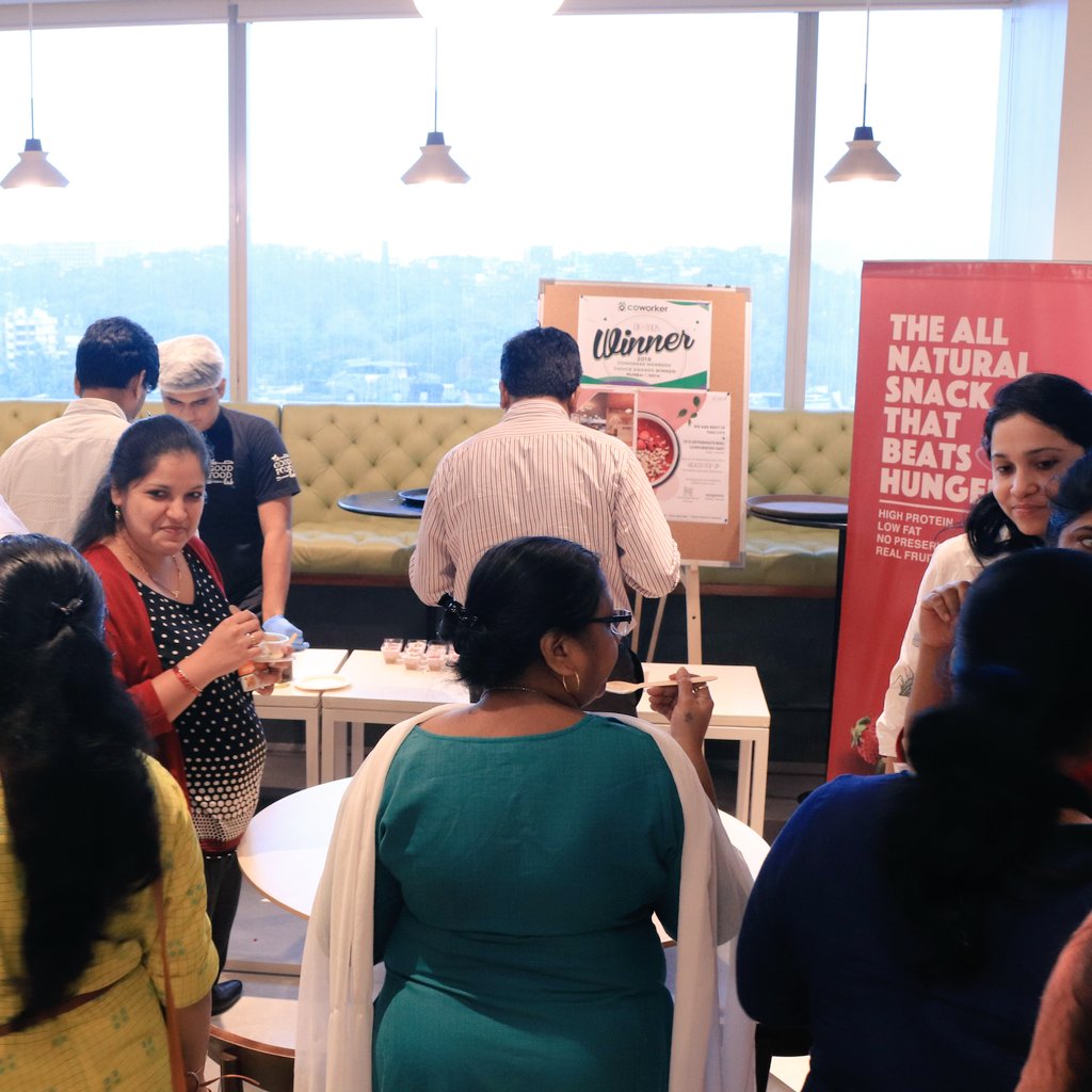 DextrusOfficial's tweet photo. Big thanks to our community for being a part of ‘Health Pop Up’ and trying out some tasty healthy treats prepared by our health partner @epigamia nutritional yoghurts and food experience partner #thegoodfoodlab. #thisisdextrUs #internationalcoworkingday #healthyofficehabits https://t.co/O2FcQHbkOY
