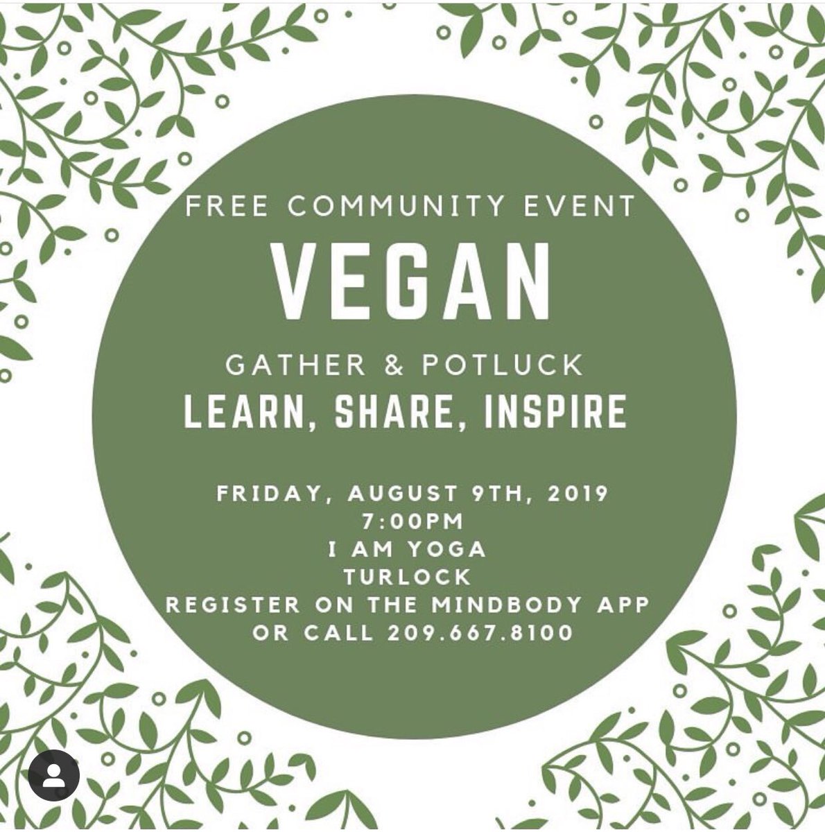 Free Vegan Gather &amp; Potluck tonight at 7 pm!