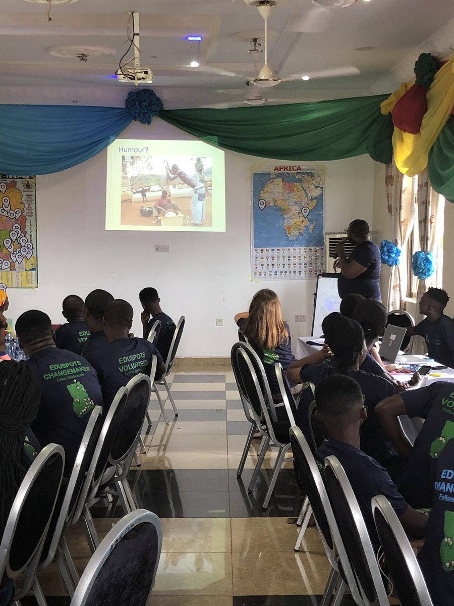 eduspots's tweet photo. Now we have a session on ‘Storytelling for Change’ from Ghanaian author and huge @readingspots supporter, @NDamoah! #storytelling #eduspotsfever #change #writing https://t.co/9qWF8AsHIi