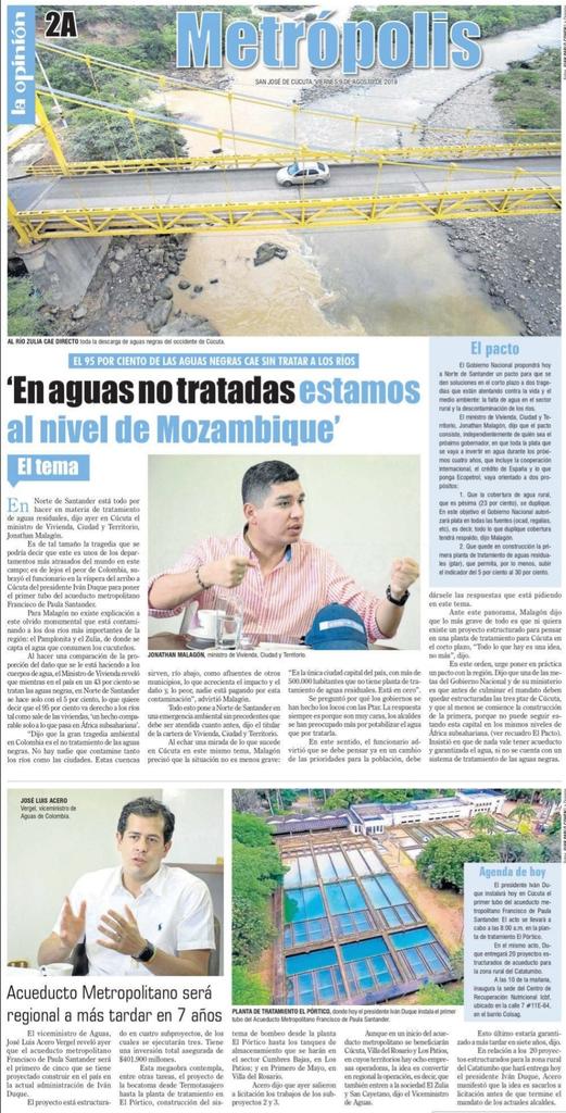 JoMalagon's tweet photo. Gracias al equipo editorial del diario @laopinioncucuta por permitirnos contarles a los nortesantandereanos las buenas noticias que hoy traemos al departamento en materia de agua potable y saneamiento básico. #PactoPorElAgua #NorteDeSantander #JuntosAvanzamos https://t.co/ZhYWyYY3bE