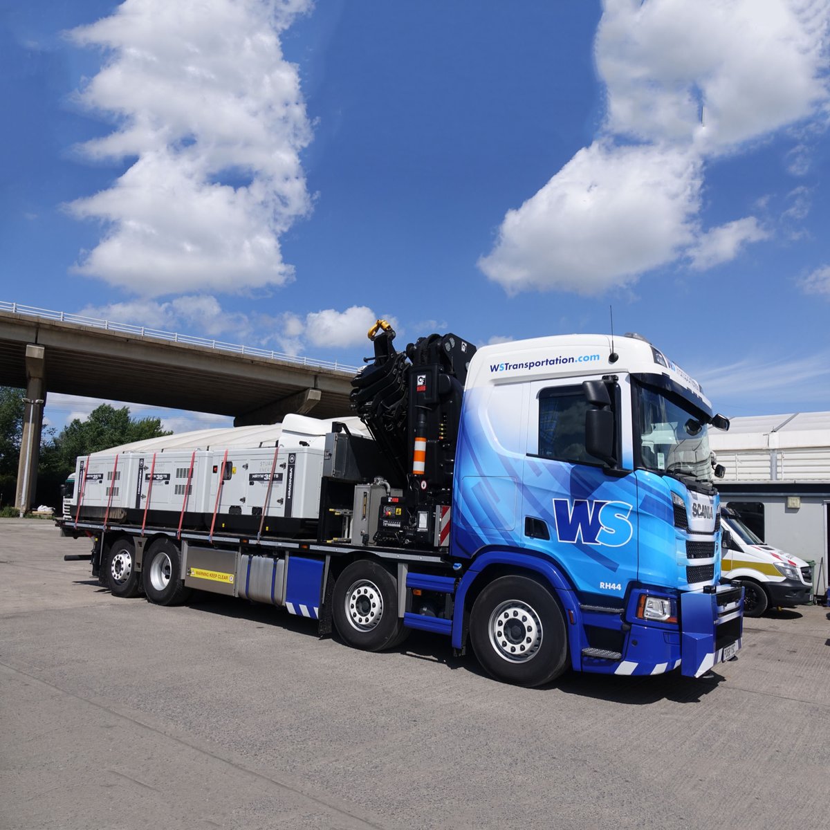 Our Hiab’s are capable of moving all types of materials like these generators all loaded and ready for delivery 
#wstransportation #drivenbyperfection #hiab #rigid #specialistlifting #transportation #logistics #ukhaulage #construction #lifting #crane #scania #youcallwehaul