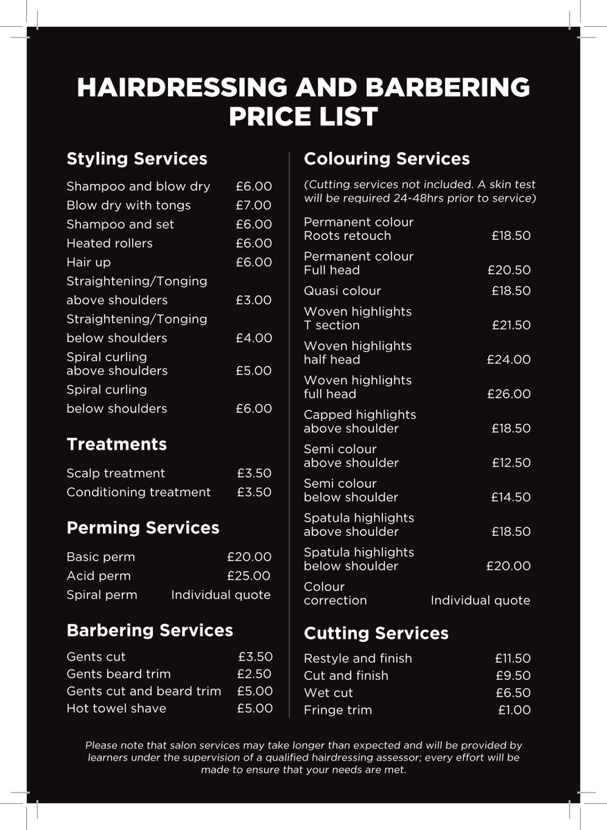 Hairstyles Price List Lodge State