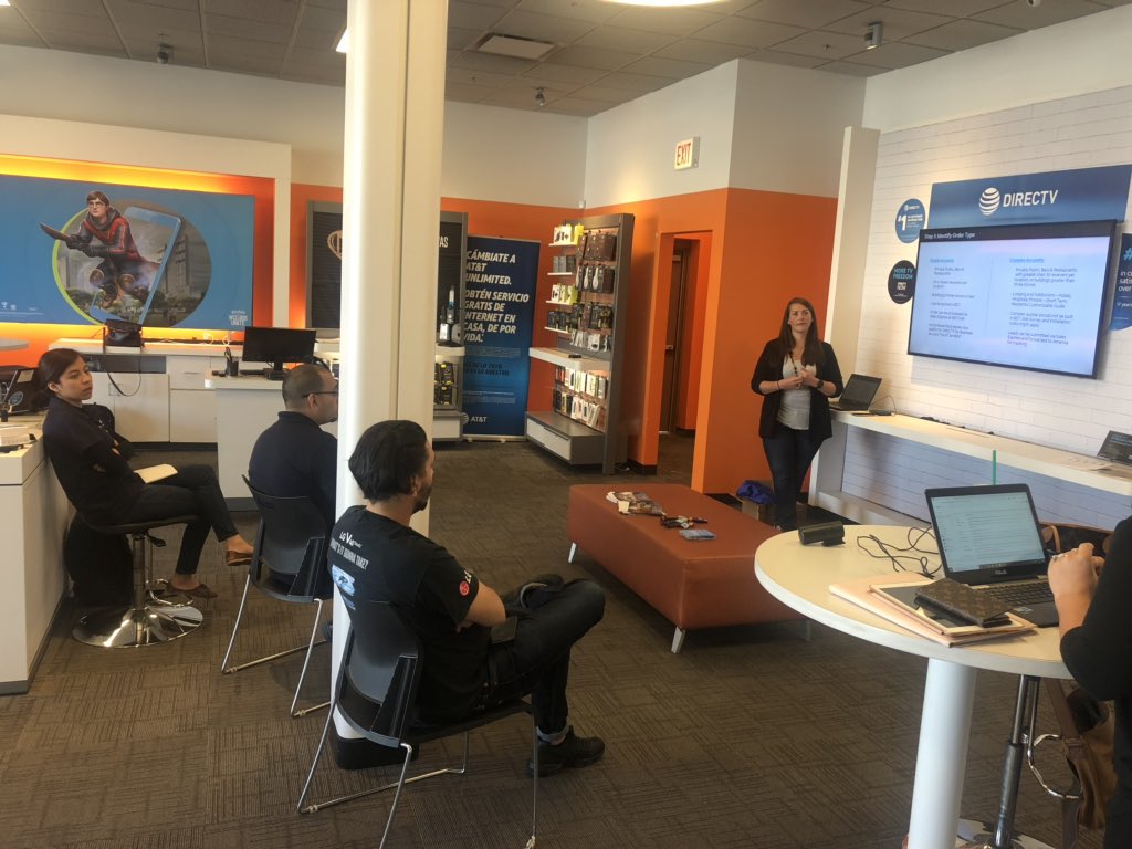 Tenesha34867276's tweet photo. Amanda and Dave dropping “Knowledge  Bomb Friday’s” with DTV4B and Fleet for the WIN for My Wireless #ARGrowth# WEWIN2gether @BrandyJaime @MyWirelessATT @PaulaVofGLM @TomMonahan10 @GreaterLakesMkt @Randyconnectsu @ATTXavierGalvan @rosemfloyd @DaIhx @chrisdonan https://t.co/rw37UGVUJO