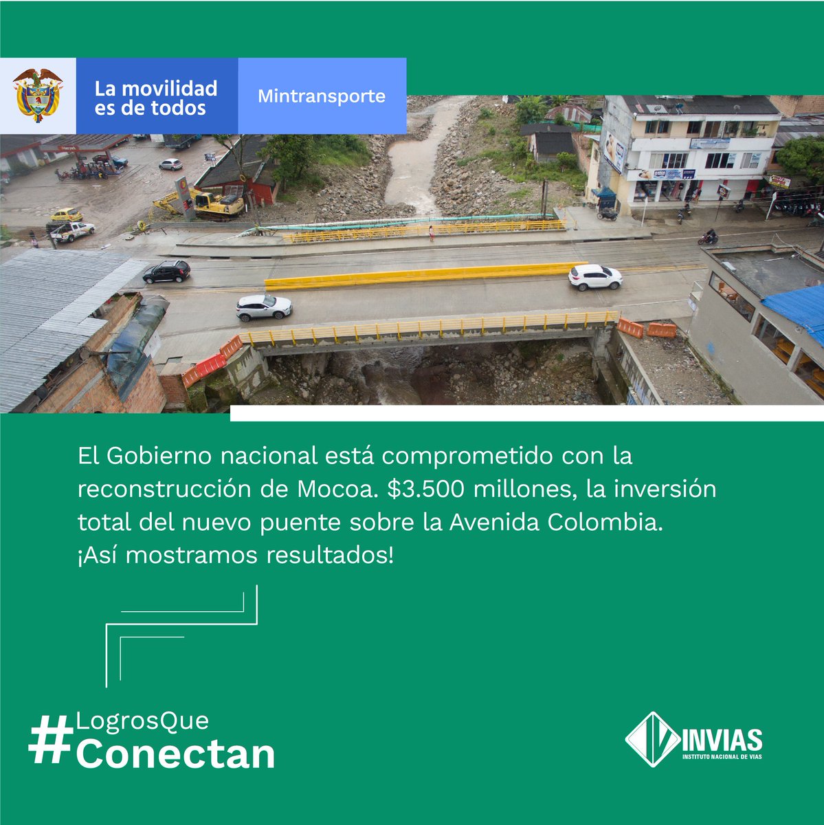 InviasOficial's tweet photo. En Mayo de 2019, el Presidente @IvanDuque, junto con la Ministra de Transporte, @orozco_angela, y el Director del @InviasOficial, @juanesgil1, entregaron oficialmente a los nariñenses la Circunvalar Galeras. #LogrosQueConectan al suroccidente de Nariño con el país https://t.co/zvv5Xw6k01