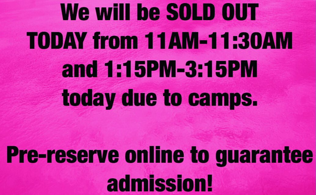 AtomicTrmpoline's tweet image. #sellout times for today!  It’s gonna be a busy day!  Pre-reserve tickets online to guarantee admission!  #camps #soldout #summer #atomictrampolinefuncenter #villageatleesburg