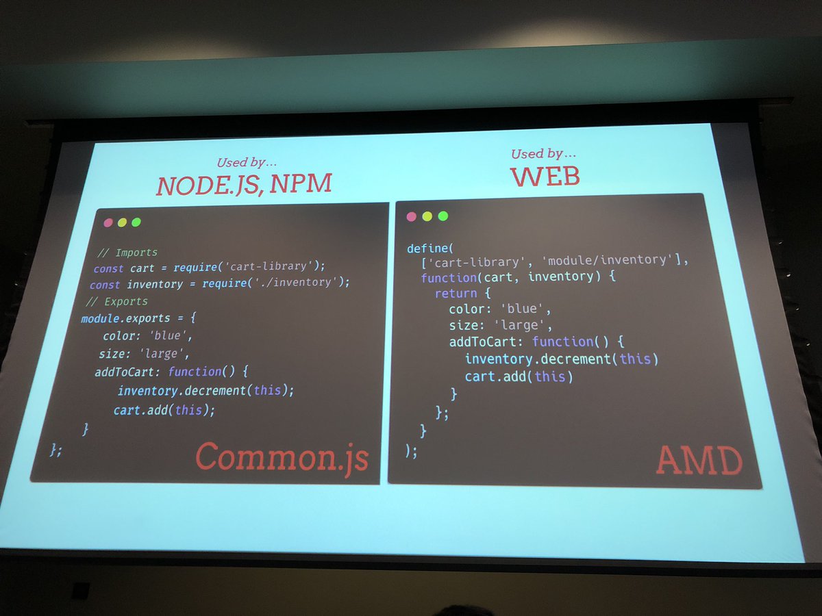 asciidisco's tweet photo. So @FredKSchott brings back some painful memories about building things with AMD 😅 #nejsconf https://t.co/tScnkFkbeY